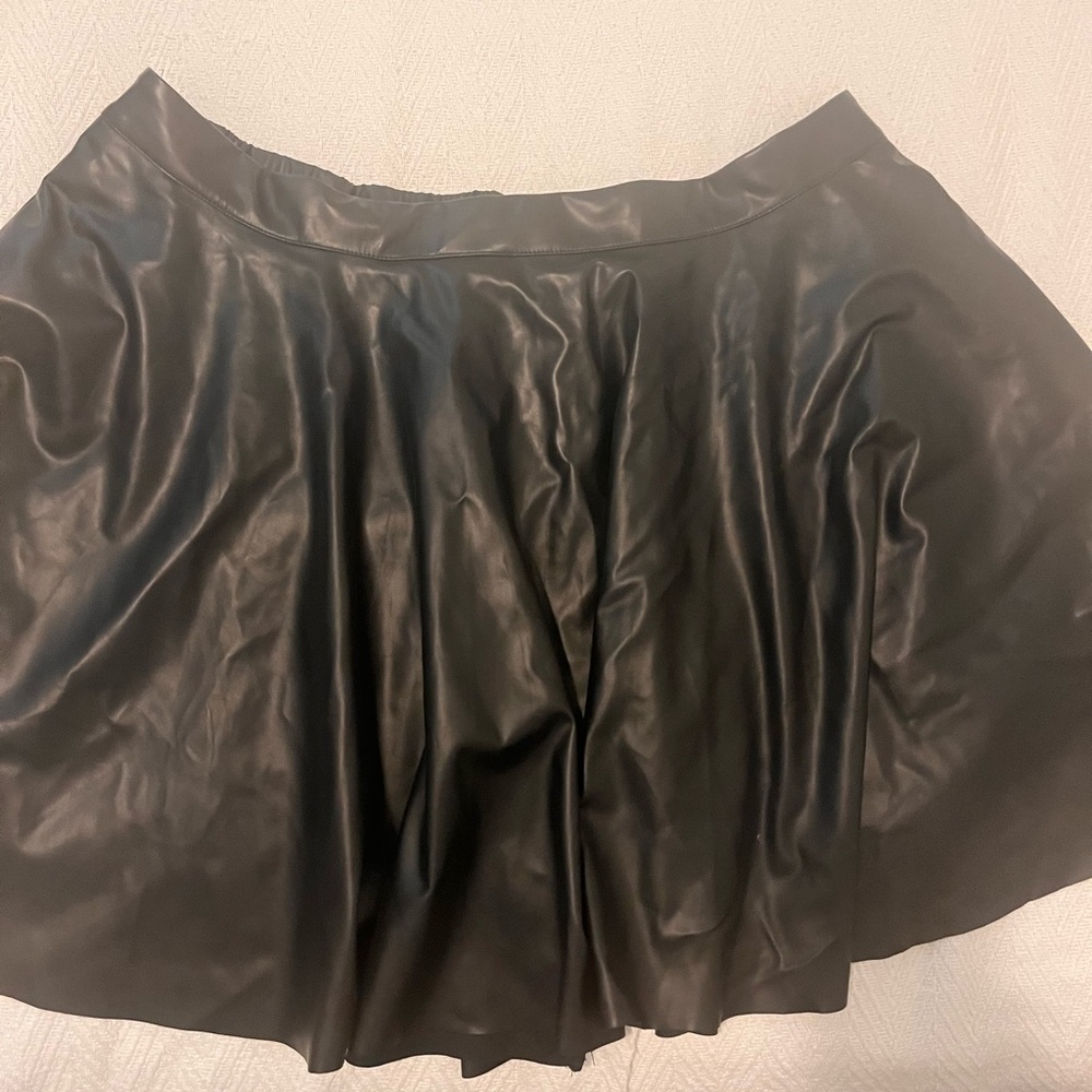Black Faux Leather Skirt